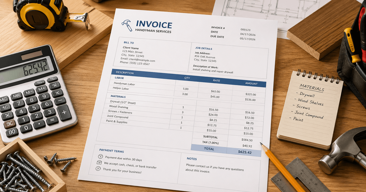 Handyman Invoice Template: What to Include and How to Use One