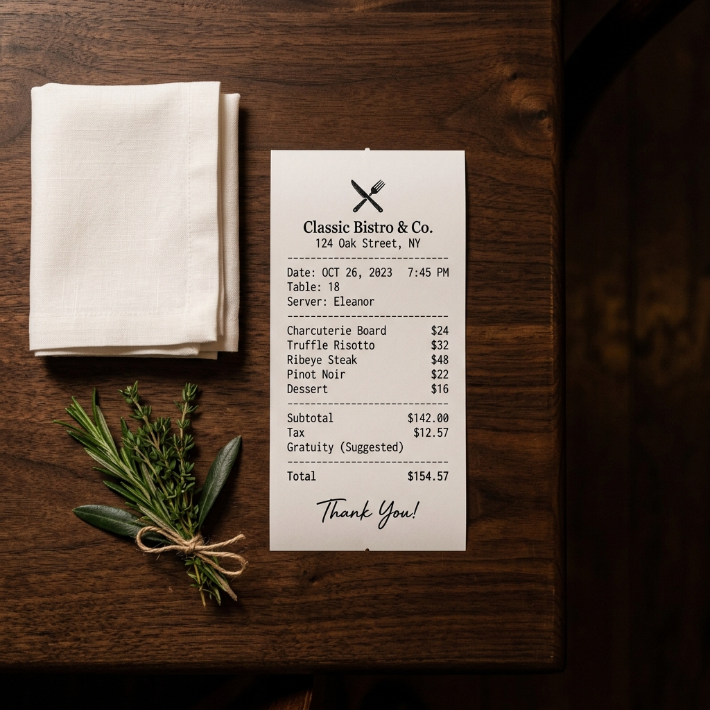 Lost Restaurant Receipt