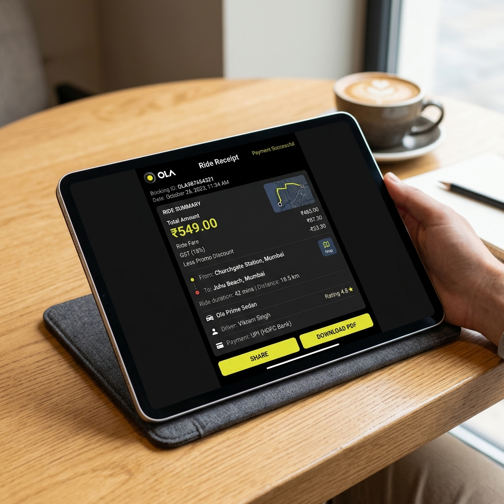 Ola Receipt Template: What to Include