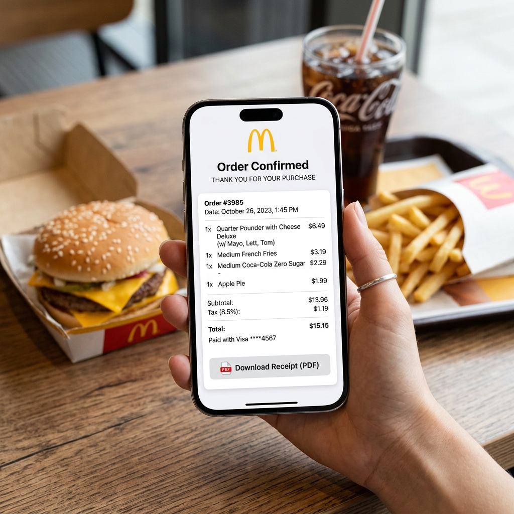 Printable McDonald's Receipt PDF