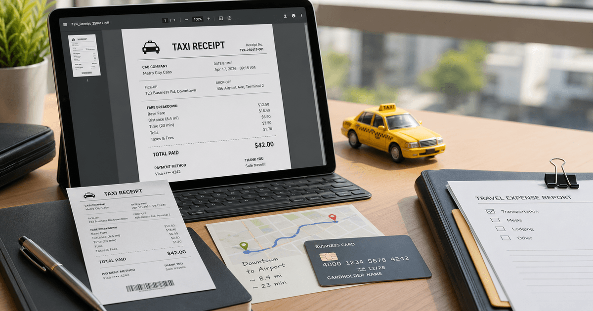Printable Taxi Receipt PDF