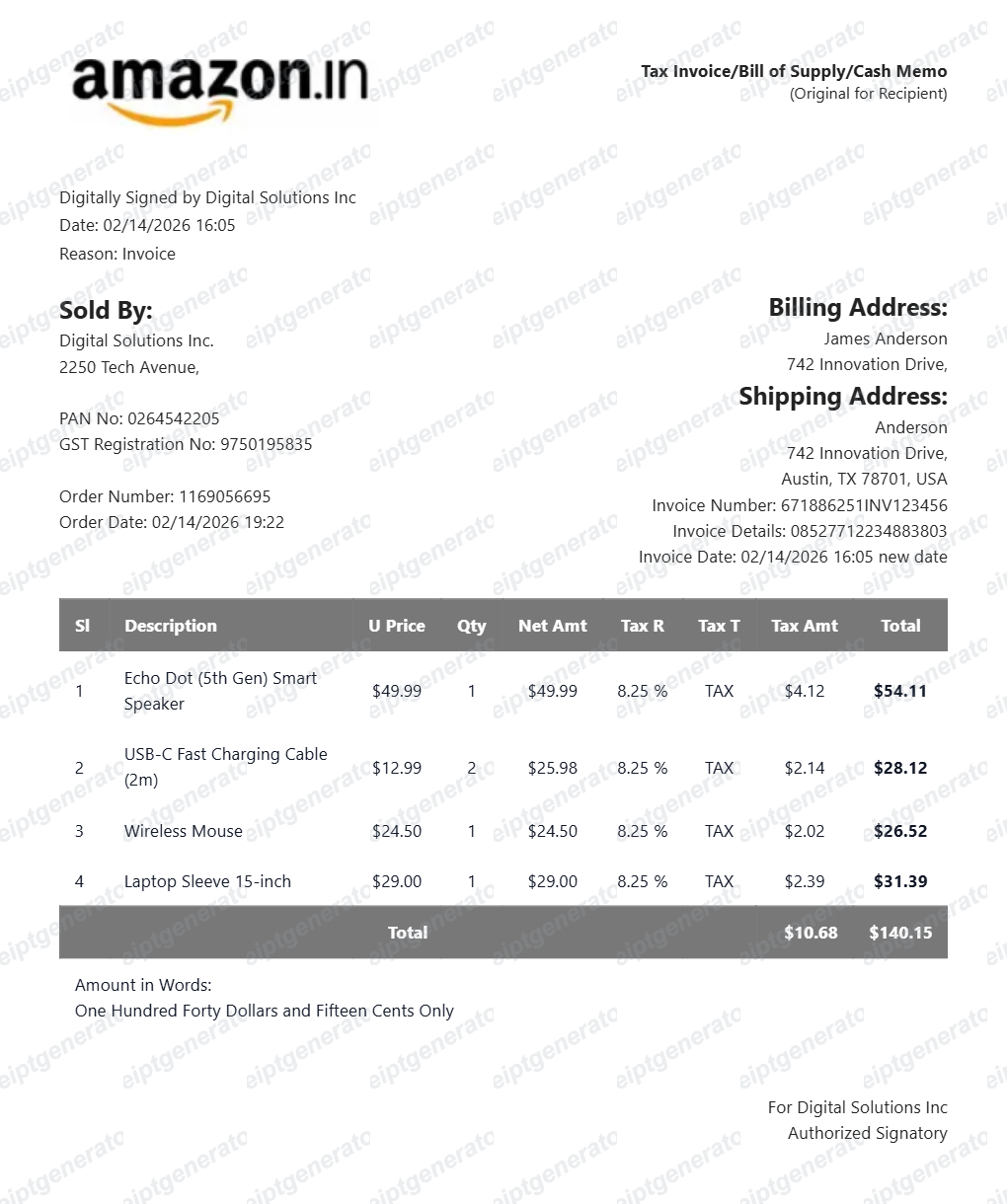 Amazon Receipt