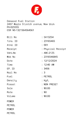 Gas Receipt