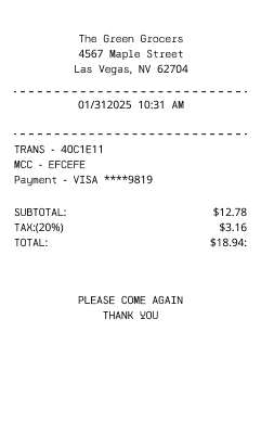 Grocery Receipts